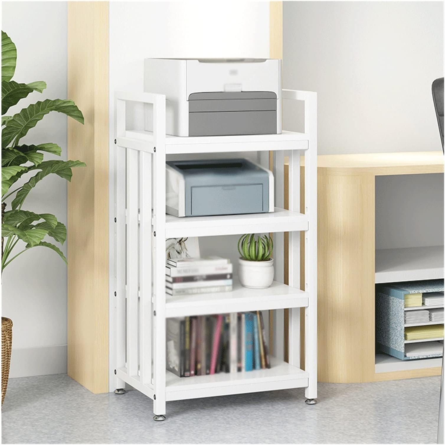 Printer Stand Printer Stand 4-Layer Floor-to-Ceiling Heavy-Duty Printer Shelf Office Wall Fax Machine Stand File Rack Home Kitchen Storage Rack Printer Stand Shelf (Color : C)