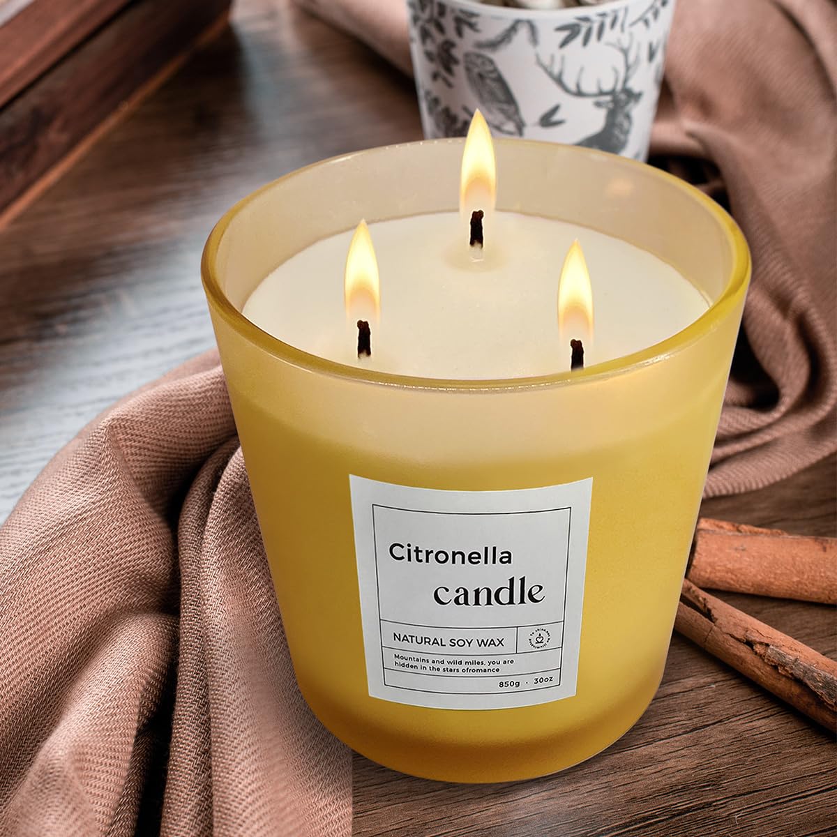 Amazon.com: Luxury Citronella Candle, 30oz Indoor Outdoor Scented