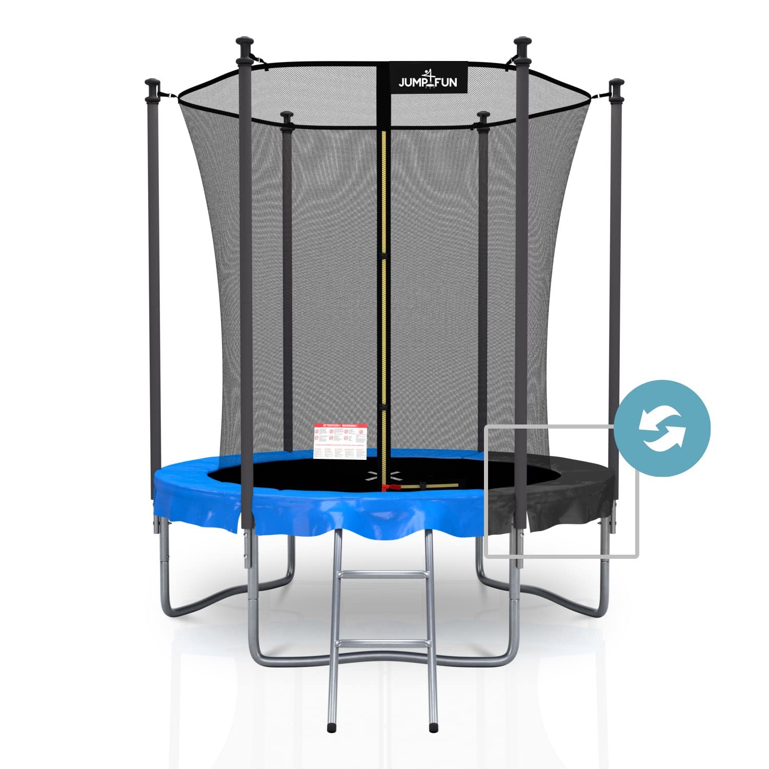 Trampoline extérieur Classique ø185 cm- 6FT- Filet intérieur, Matelas de Protection réversible et Echelle