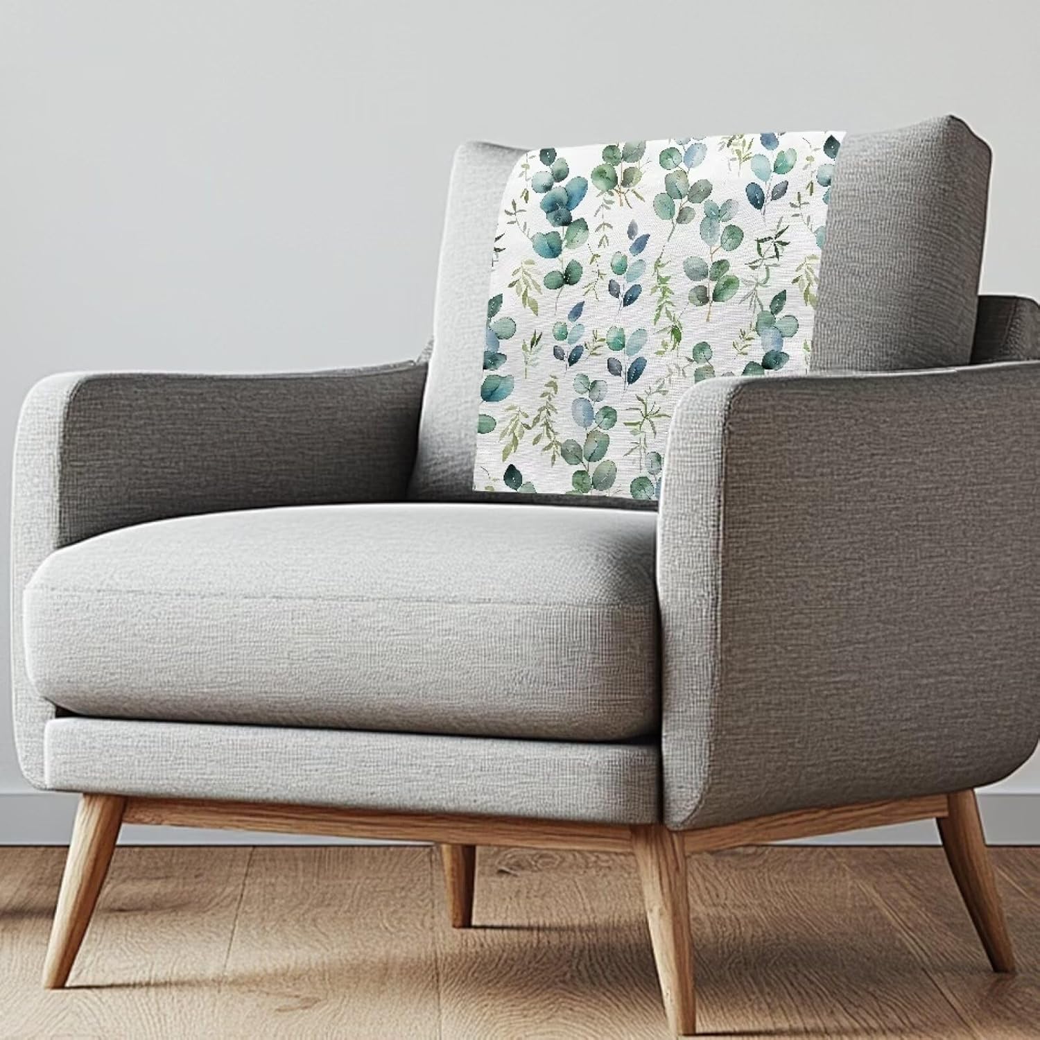 Green Leaves Recliner Headrest Protector Washable Sofa Headrest Covers Fade Resistant Sofa Headrest Slipcovers for Home Couch Loveseats Decoration 2 Pack
