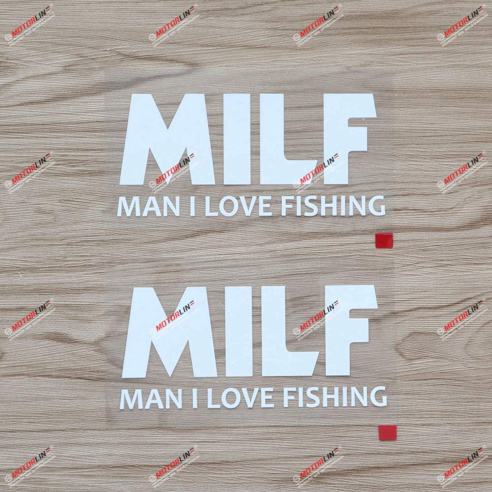 Funny 'I Love Fishing' Vinyl Decal Stickers - 2 Pack, White, 6'' Size - Perfect For Cars, Laptops & Windows - View #4
