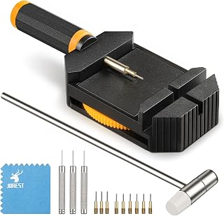 JOREST Watch Link Removal Kit, Watch Band Repair Tool for Watch Adjustment & Watch Pins Removal & Watch Resizing, Watch Link Remover, Watch Hammer, With User Manual, 3pcs Punch Pins,9pcs Spare Needles
