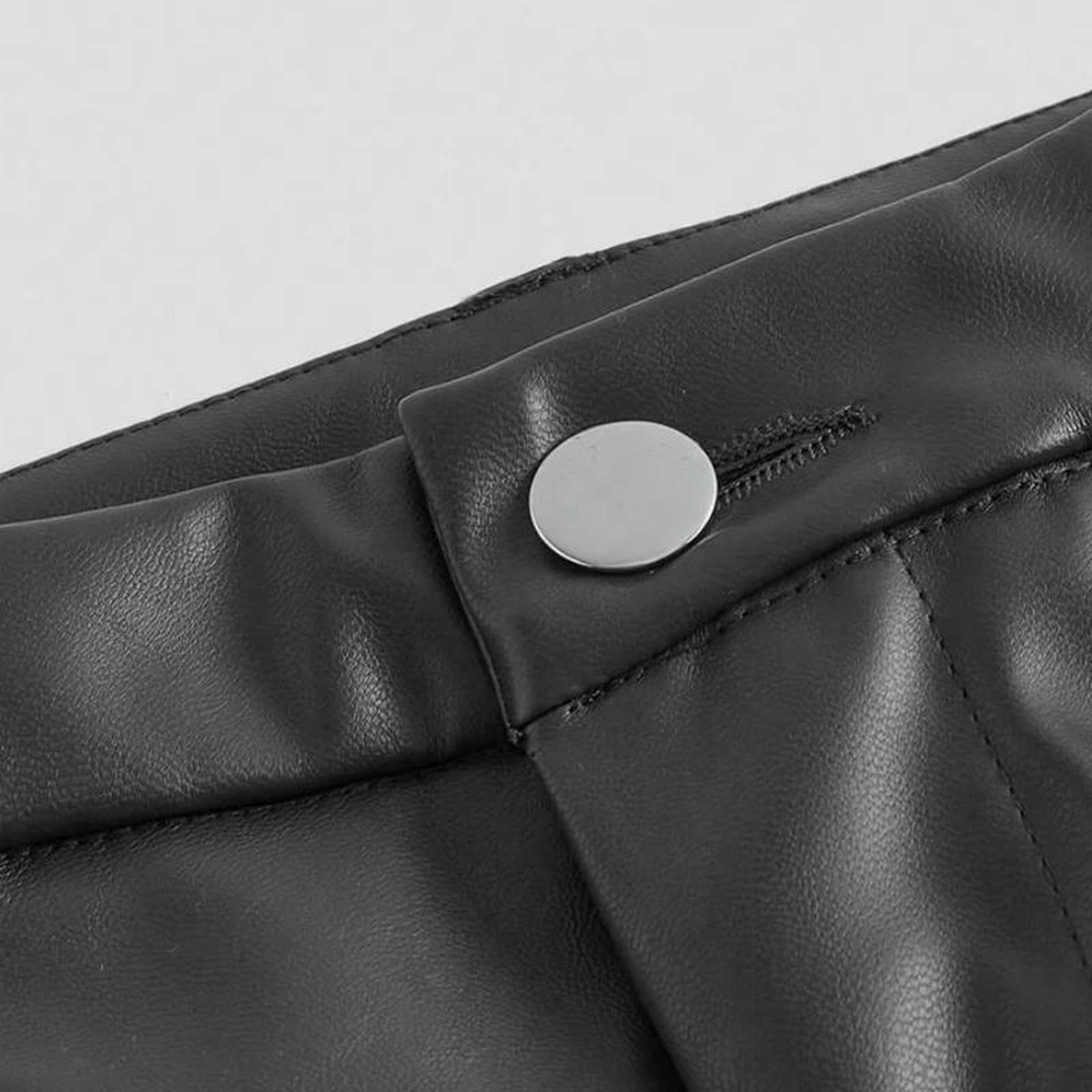 Pantalones De Cuero Mujer Pantalones De Cuero Deportivos Ajustados De Cintura Alta Y Cómodos para Mujer para Otoño E Invierno-Blanco-L