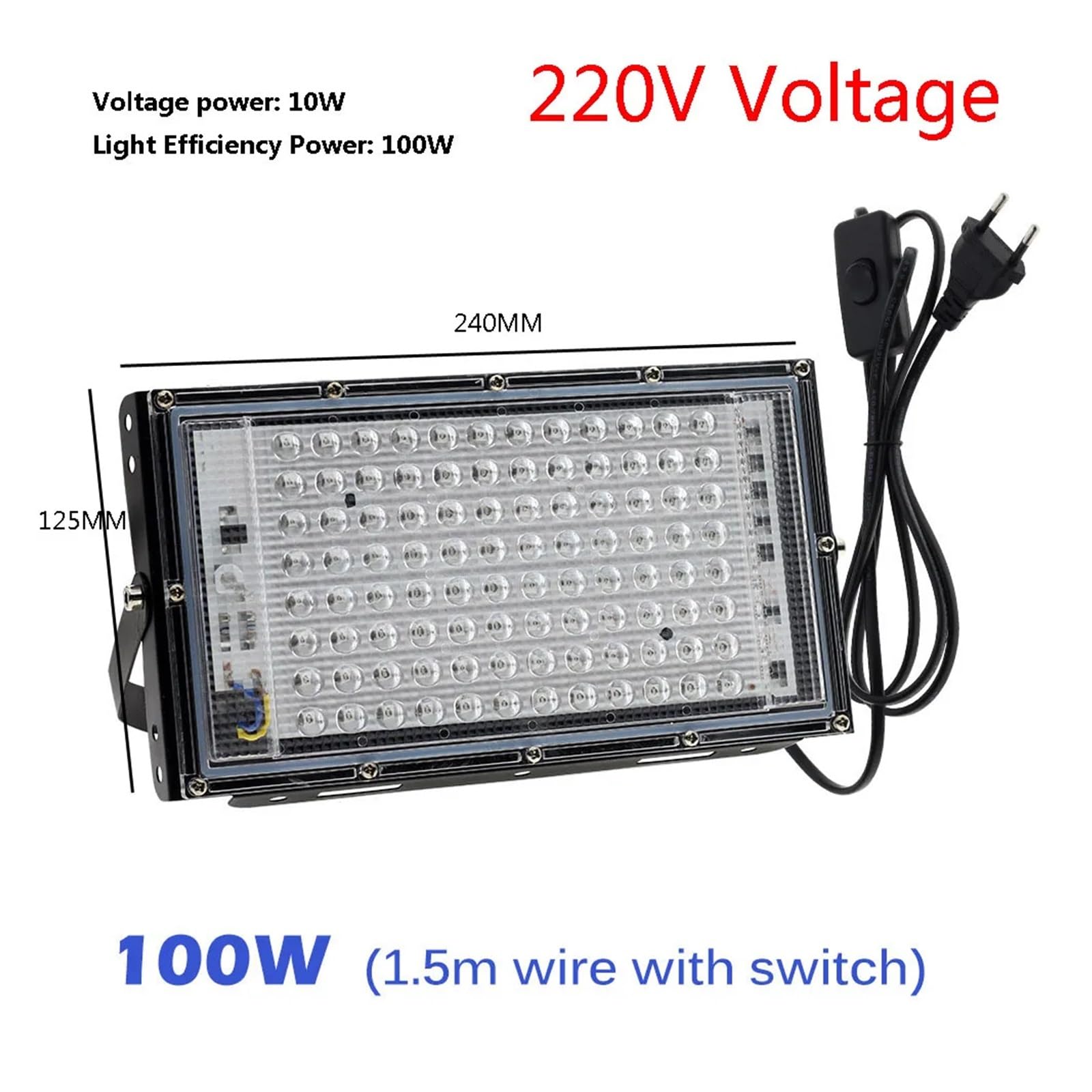 100W 300W LED UV Schwarz Lichter Bühne Schwarzlicht Ultraviolett Flut Effekt Licht for Halloween Weihnachten Dance DJ Disco Party Bar(100W)