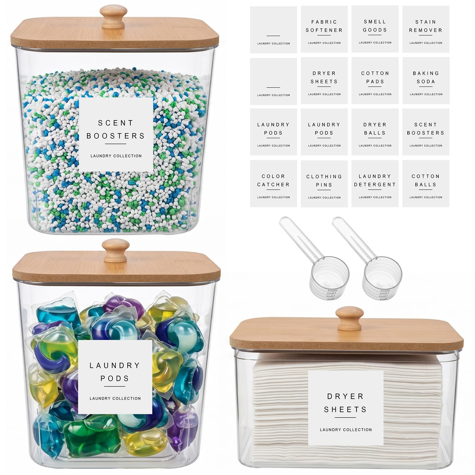 Laundry Storage Containers with Lids - 3 Pack