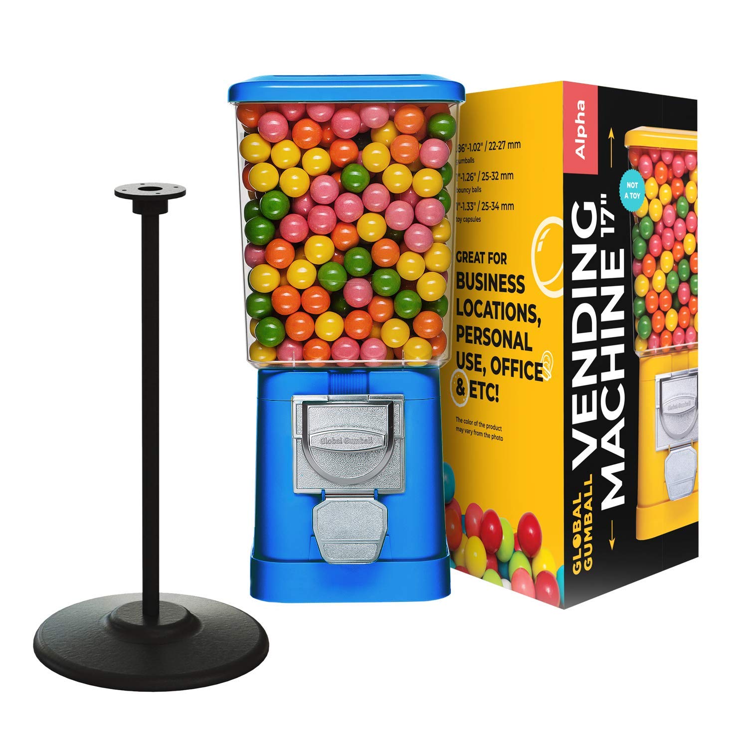 Gumball Machine with Stand - Blue Home Vending Machine - Bubble Gum Machine for Kids - Gumball Machi