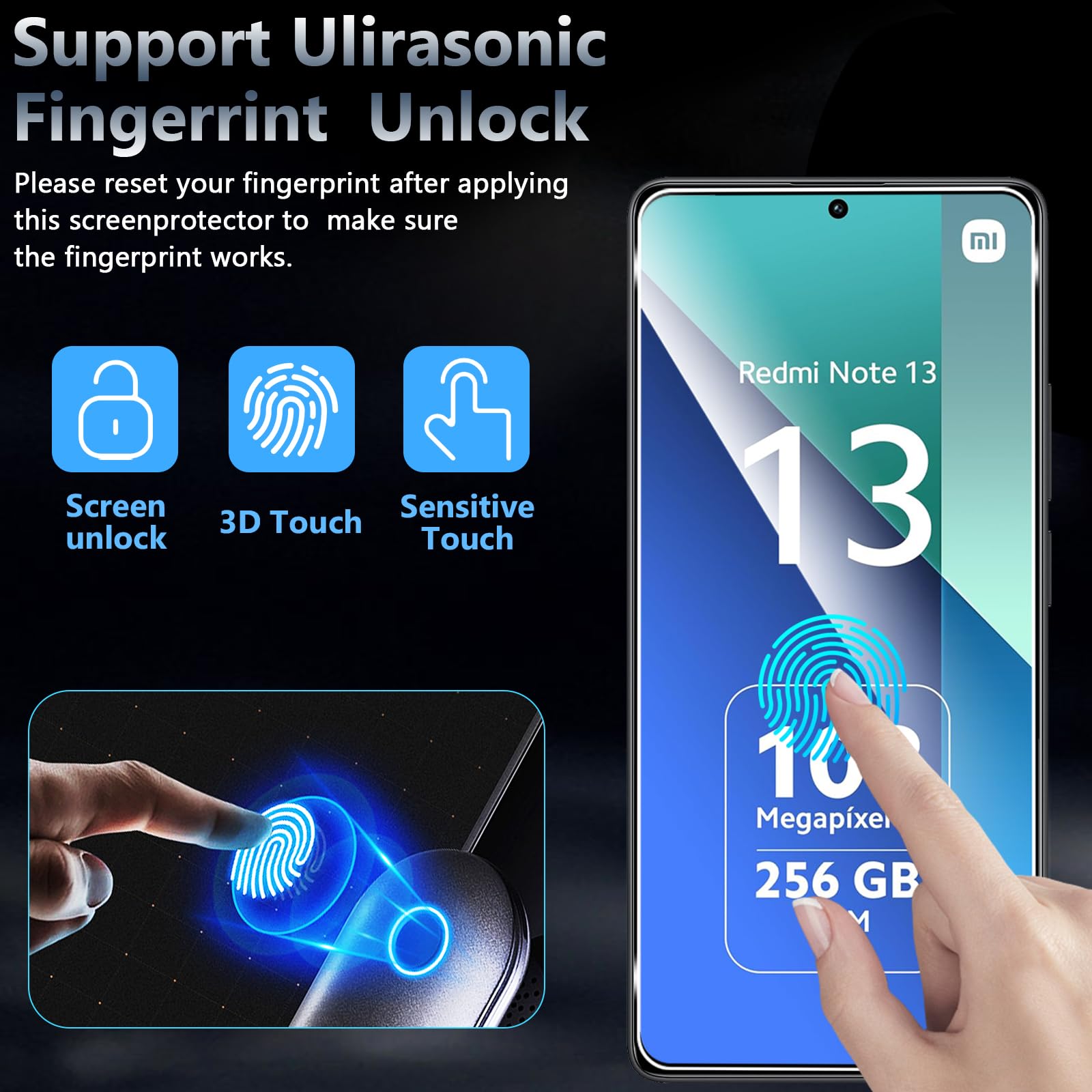 Pellicola Vetro Temperato Per Xiaomi Redmi Note 13 4G: 2