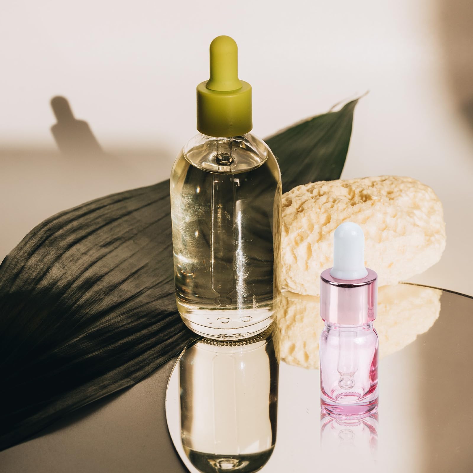 DOITOOL 35 Stück 5ml Glas Kosmetikflaschen mit Roségoldener Pipette Wiederverwendbar und Sicherem Material für Tägliche Schönheitsanwendungen und Reisen