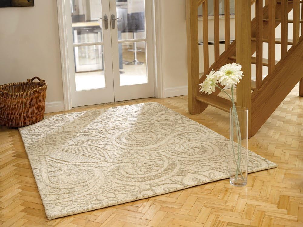 etrading1 Textures Mendhi Wool Rug, 160 cm x 230 cm, Natural