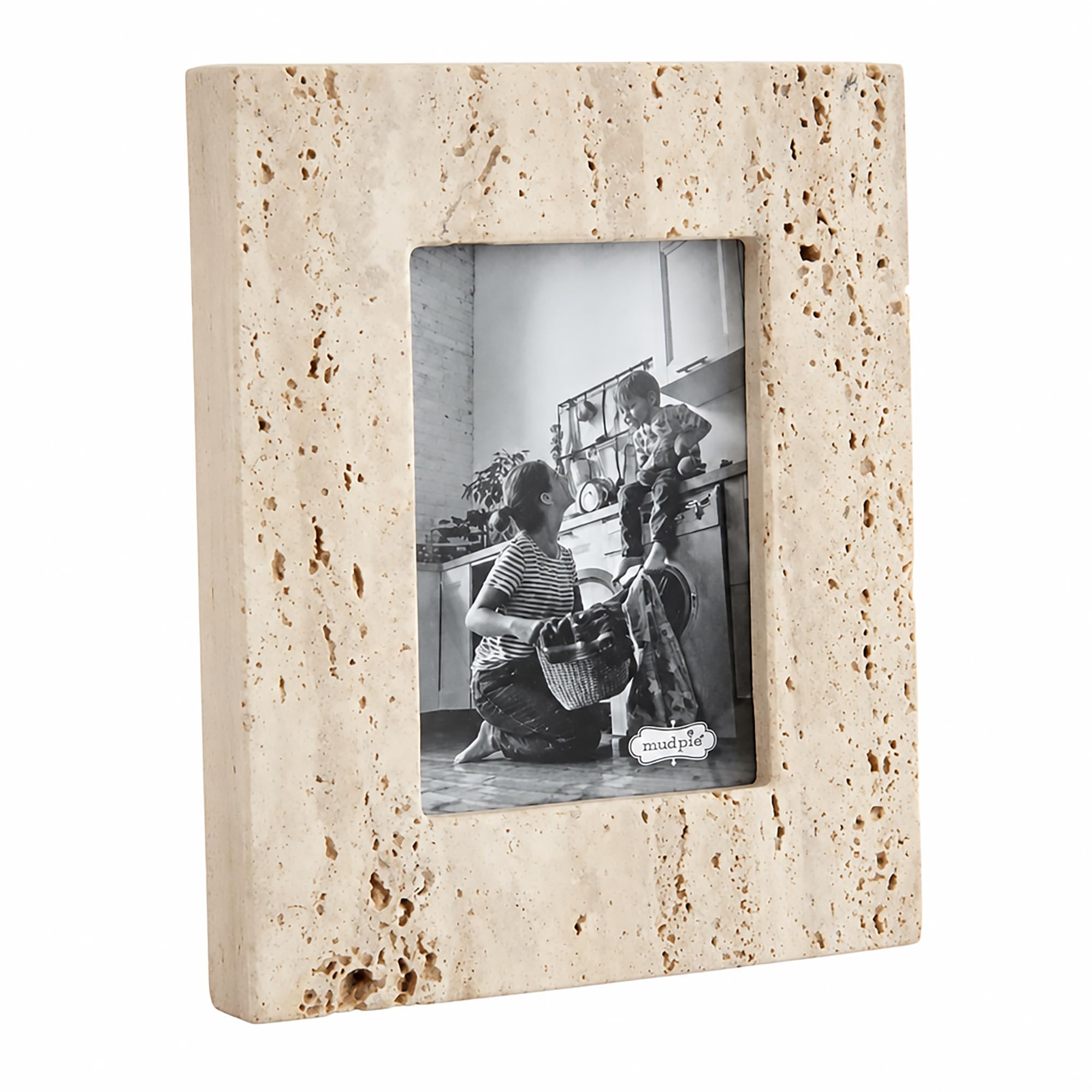 Amazon.com: Mud Pie Cream Travertine Picture Frame for 4 x 6 Photo