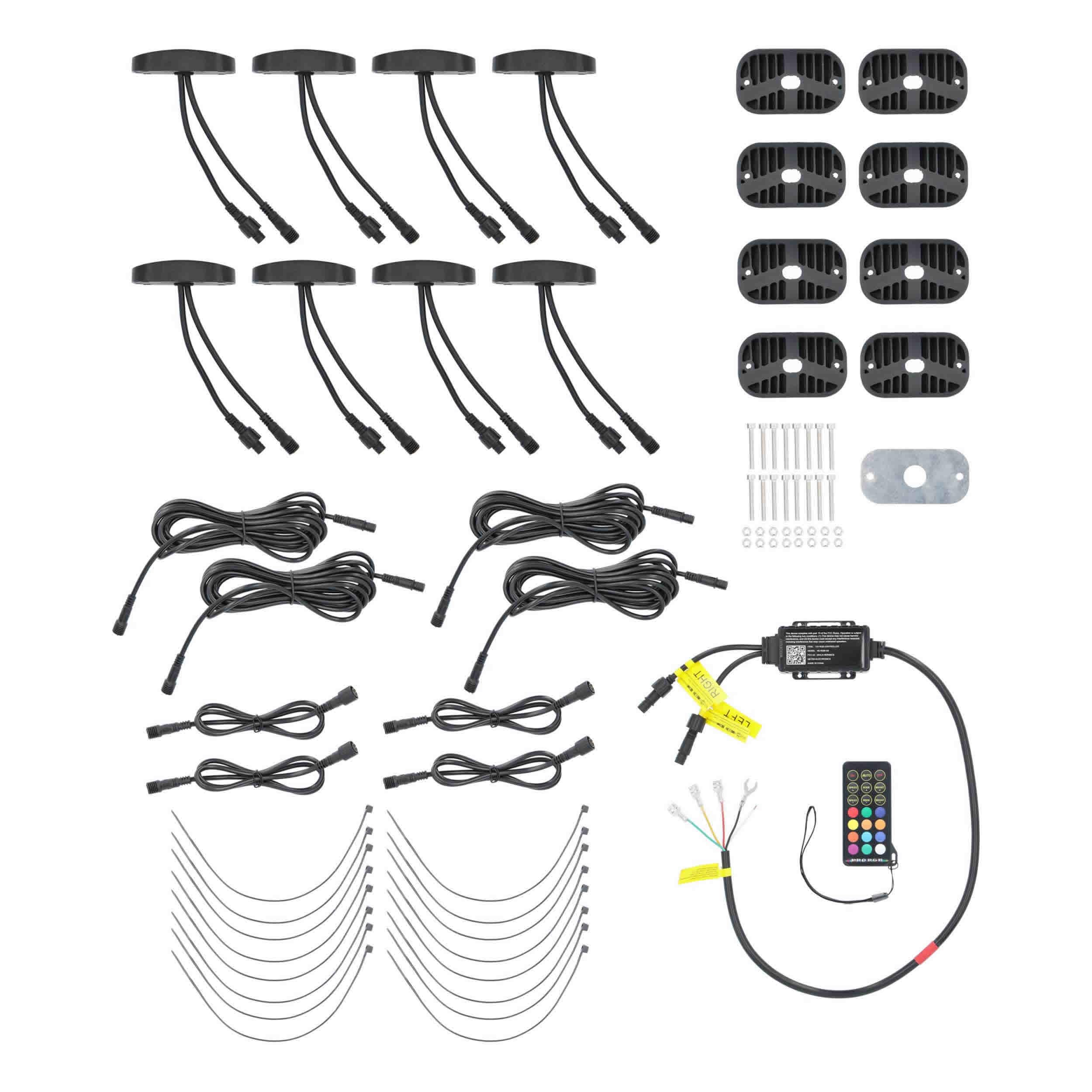 Metra Brands RGB Wide Angle Rock Light Kit - 8 Pack
