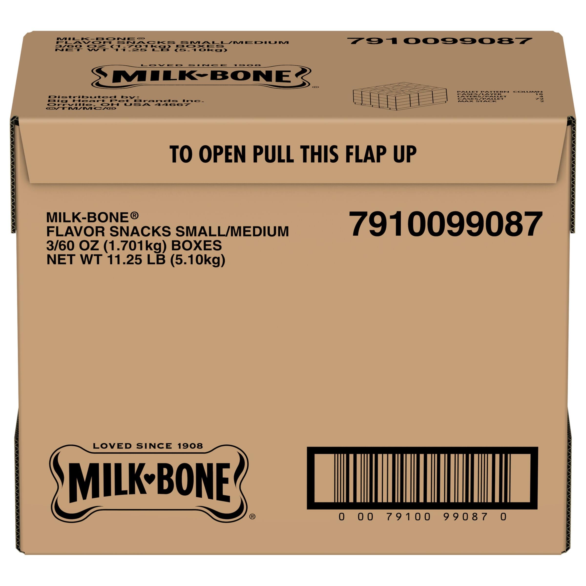 Milk-Bone Flavor Snacks Dog Treats, Small Biscuits, 60 Ounce (Pack of 3)