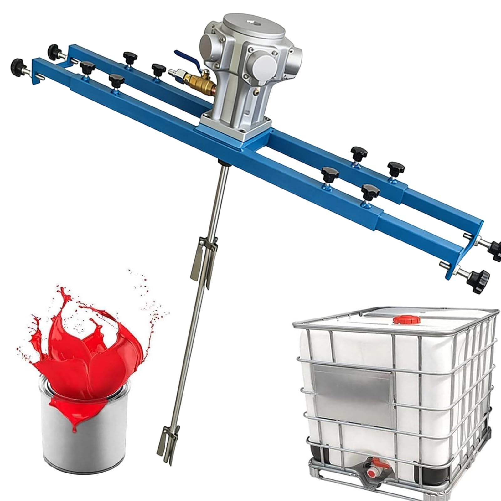 Miscelatore pneumatico per grandi serbatoi, design a lama pieghevole in acciaio inossidabile, miscelazione efficiente per adesivi, lubrificanti, vernici e resine, 3 cilindri
