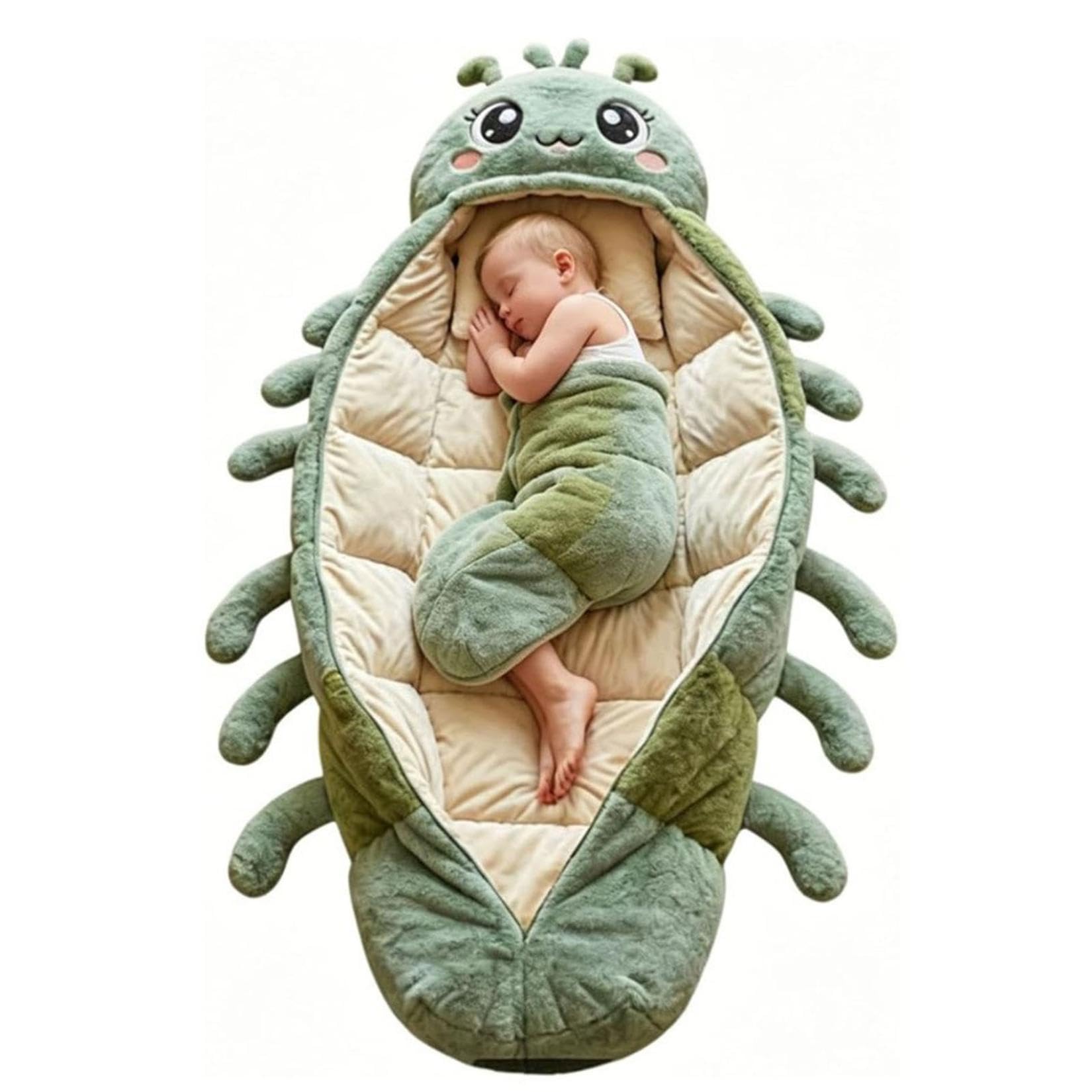 Hugging Caterpillar Sleeping Bags, Plush Cocoon Sleeping Bag, Pull Cord Sleeping Bag, Full Body Plush Lounger, Indoor Nap Pod, Cozy Reading Nest, Animal Sleeping Bags for Adults — view 3