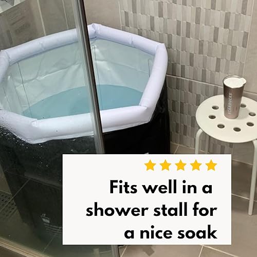 Miniatura 7 de Bañera de hielo portátil ideal para baño frío en casa o bañera al aire libre  Tamaño más grande 29.5d para adultos, atletas  Bañera de spa, bañera