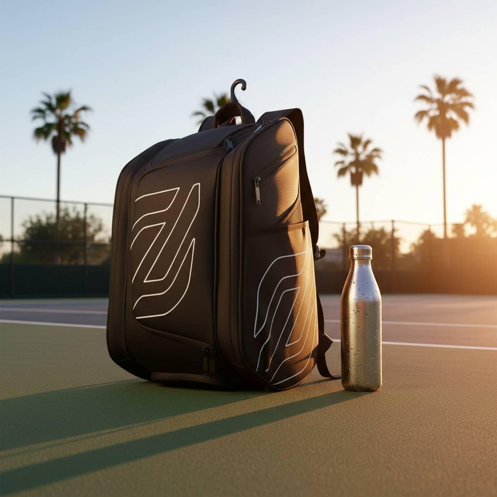 Zaino per Racchetta Borsa Sportiva Zaino Tennis Zaino Pickleball Borsa Badminton Resistente con Tessuto Impermeabile Spallacci Confortevole Tasche