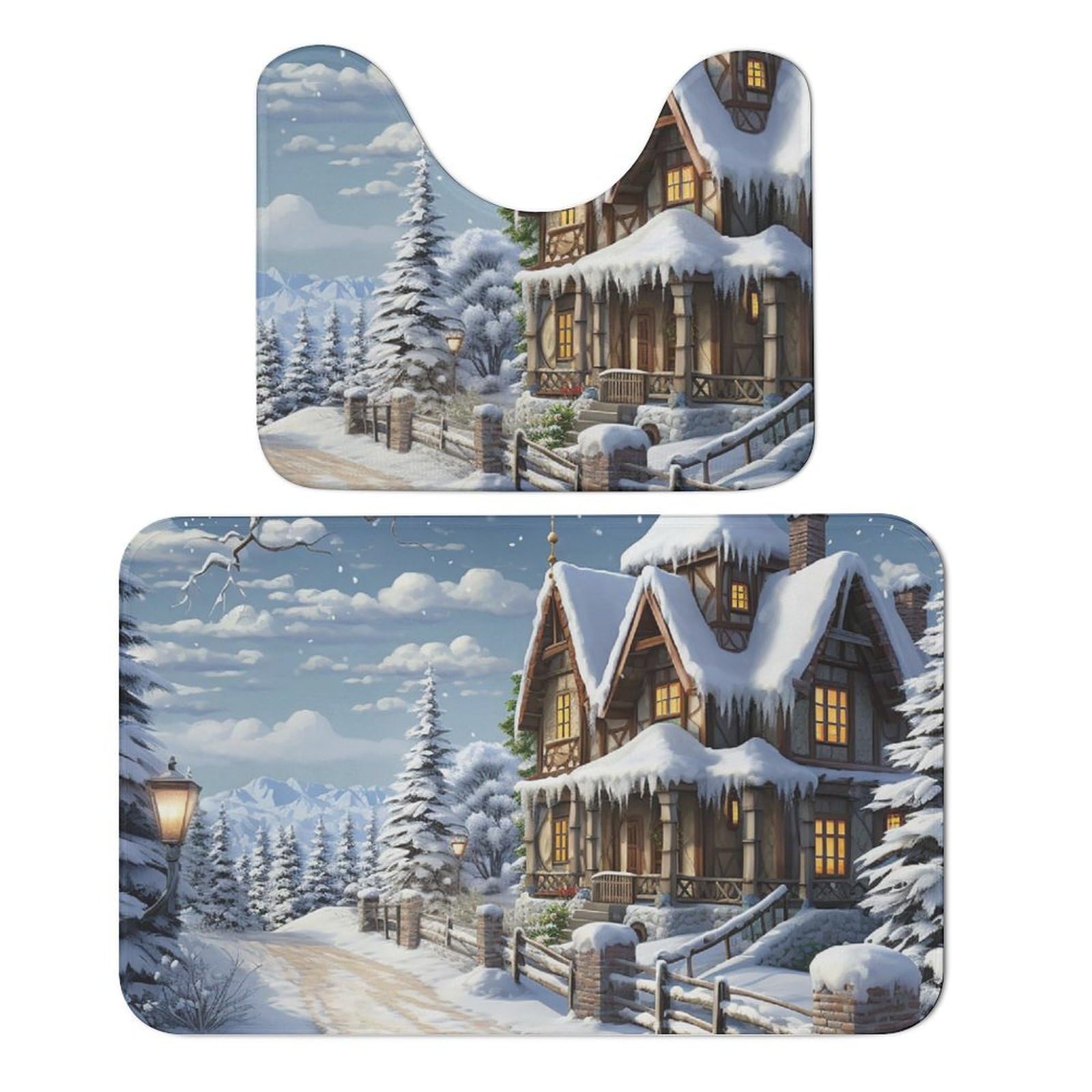 Tapis de salle de bain Noël pour réchauffer votre intérieur en hiver lot de 2