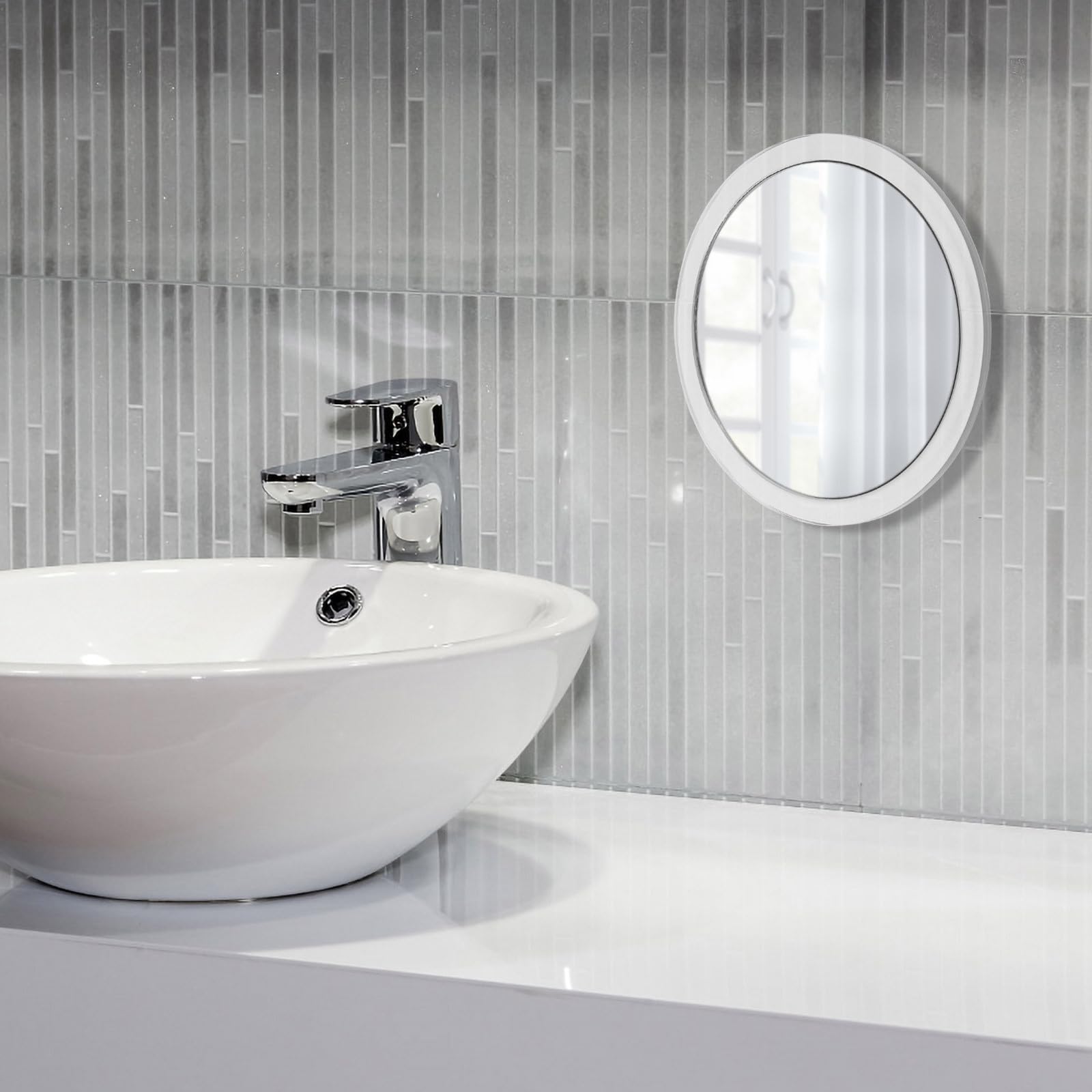 Specchio Ingranditore Trucco Bagno 15x Ventosa Forte Specchio Concavo in Vetro 146mm Singolo Lato per Applicazione Maschere e Modellatura Sopracciglia