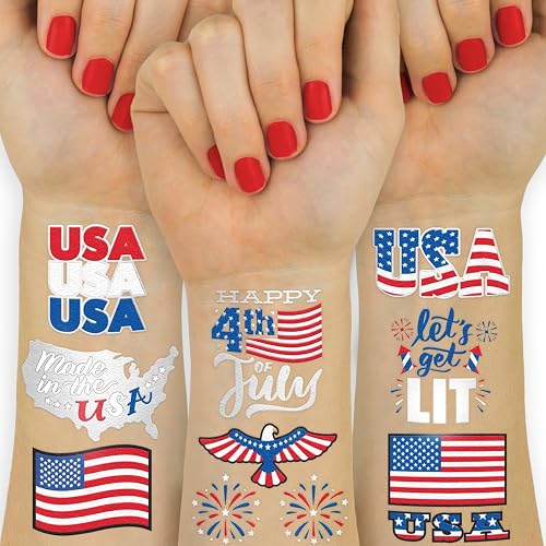 xo, Fetti Fourth of July Decorations Temporary Tattoos - 30