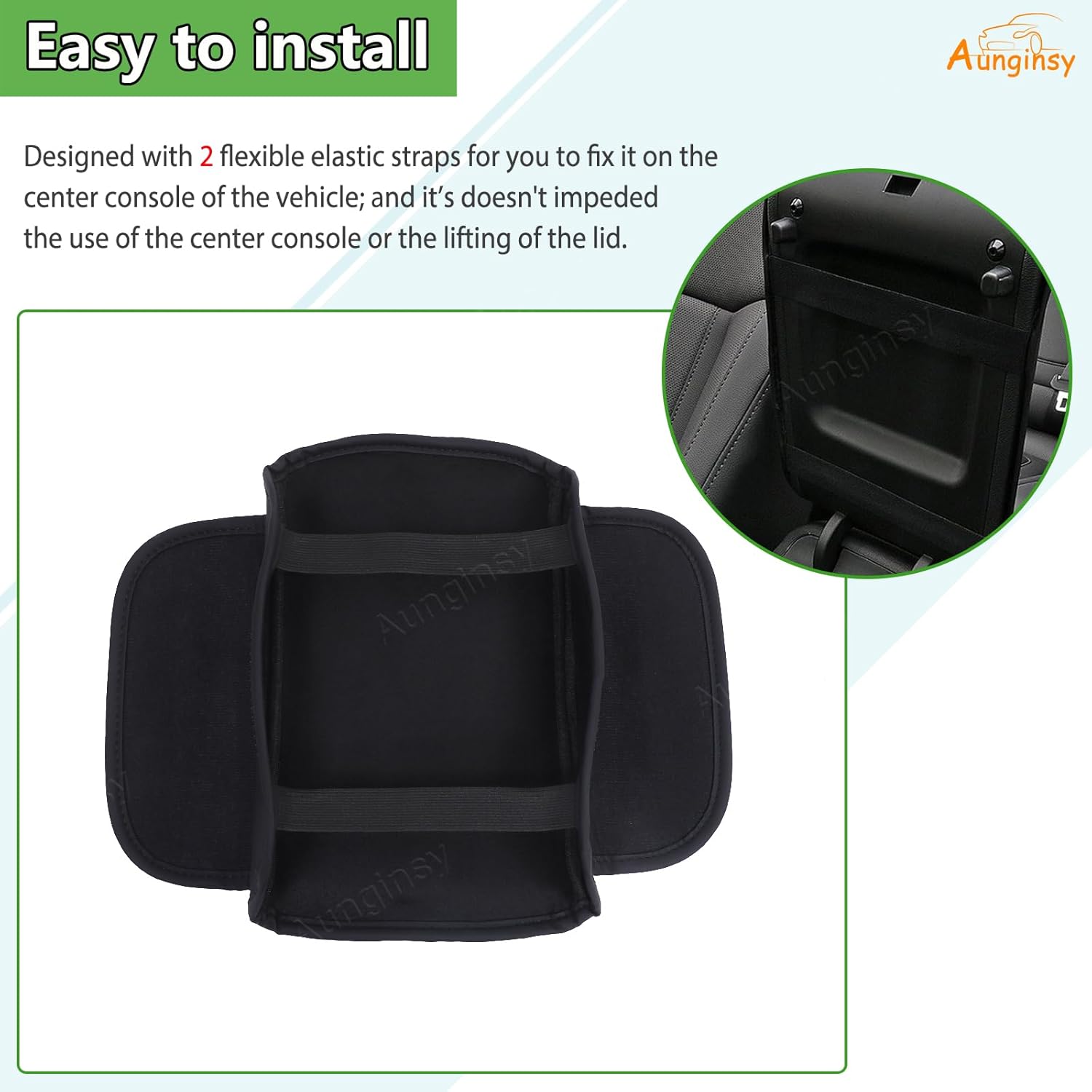 Aunginsy Leather Center Console Protector Cover Compatible with Hyundai Santa Cruz 2022-2026, Car Center Console Armrest Seat Box Cover Cushion Lid Protector Pad Waterproof Anti-Scratch Accessories