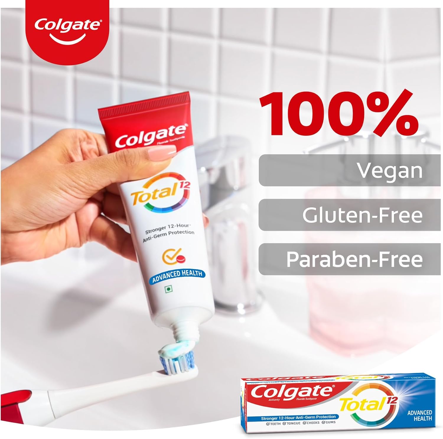 Colgate Total 120 gm + 120 gm (240 gm) Advanced Health Antibacterial Toothpaste, Combo Pack, Whole Mouth Health, Stronger 12-Hour Anti-Germ Protection, World's No. 1* Germ-Fighting Toothpaste