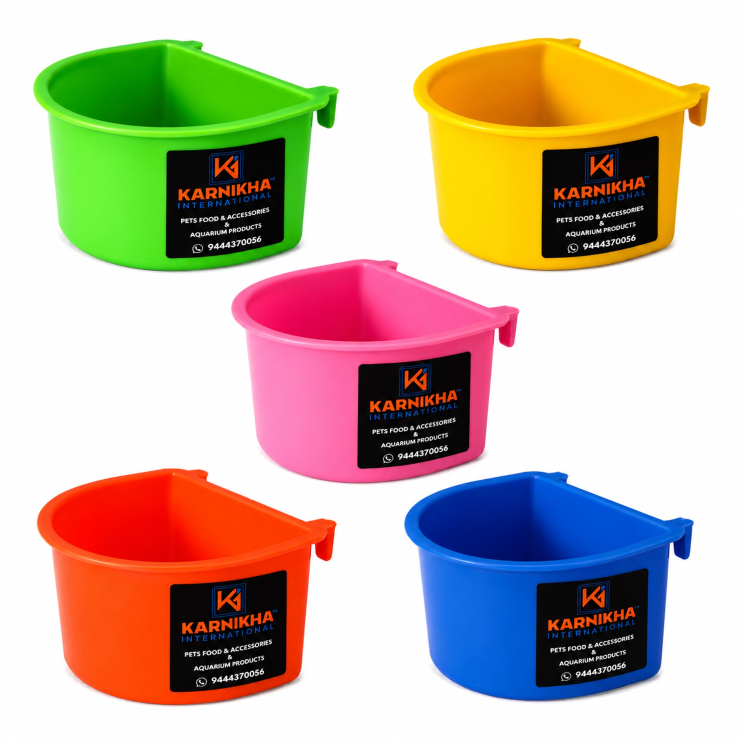Bird Cage Food Feeder Bowl 125ML | D-Type Feeding Cup for Love Birds, Budgies, Cockatiels, Pigeons & Small Birds | Pack of 5 Multicolor-image-17