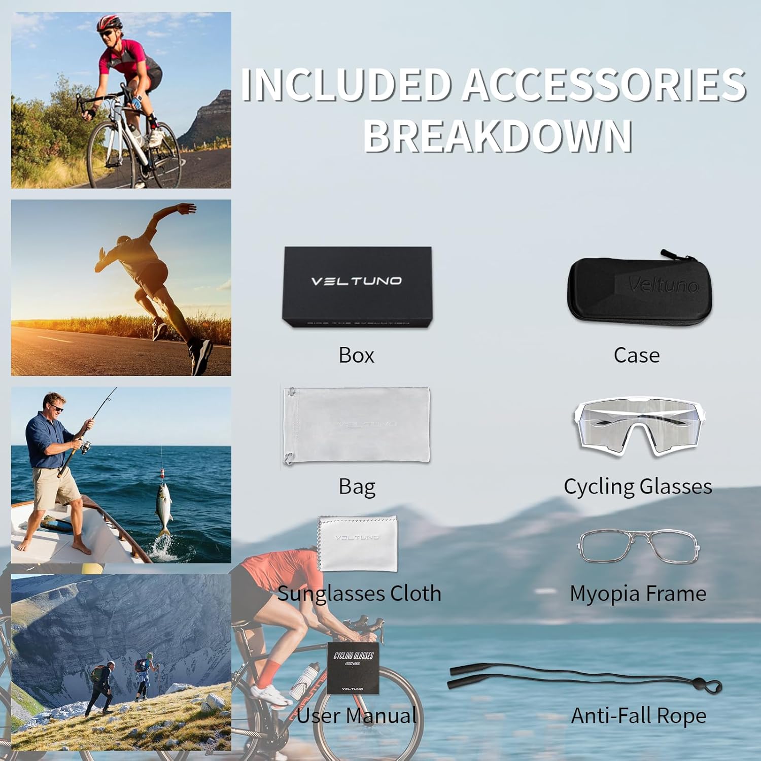 Photochromic Cycling Sunglasses for Men Women Youth, UV Protection Sports Sunglasses for Baseball, Running, Driving