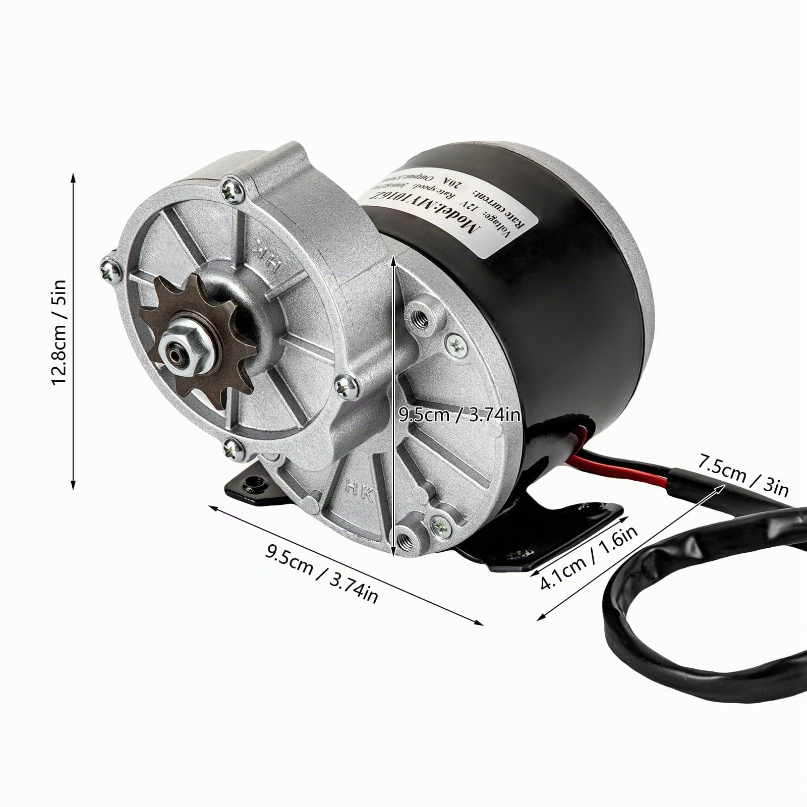 Moteur électrique de réduction 12 V CC 250 W, réducteur de moteur brossé vélo électrique, moteur brossé