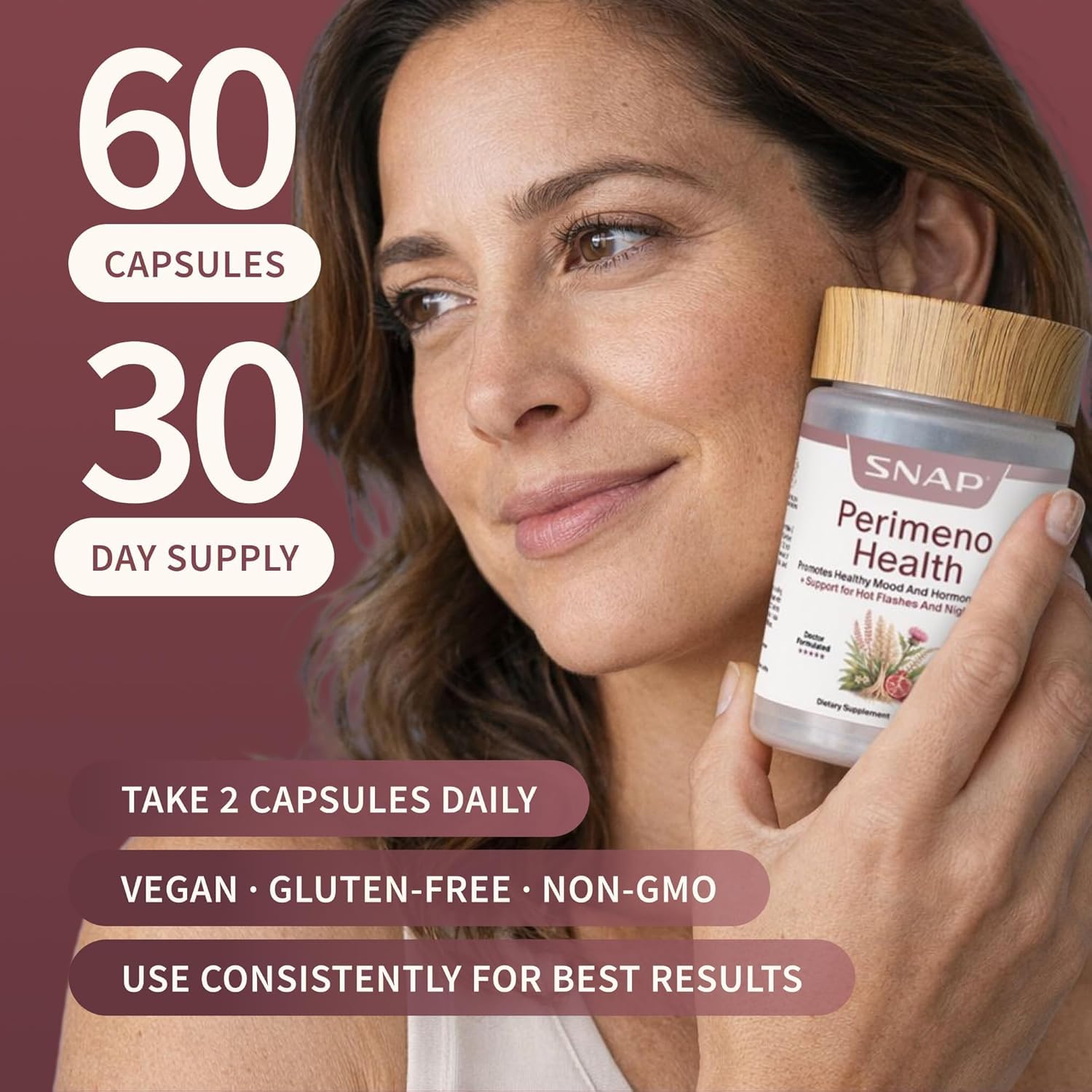 Snap Supplements Perimeno Health Perimenopause Supplements for Women, 60 Ct — Amazon image 7