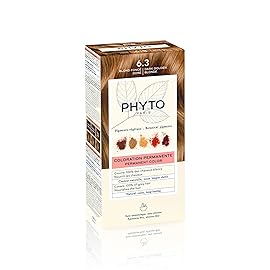 PHYTO Phytocolor Permanent Hair Color, 6.3 Dark Golden Blonde, with Botanical Pigments, 100% Grey Hair Coverage, Ammonia-free, PPD-free, Resorcin-free, 0.42 oz.