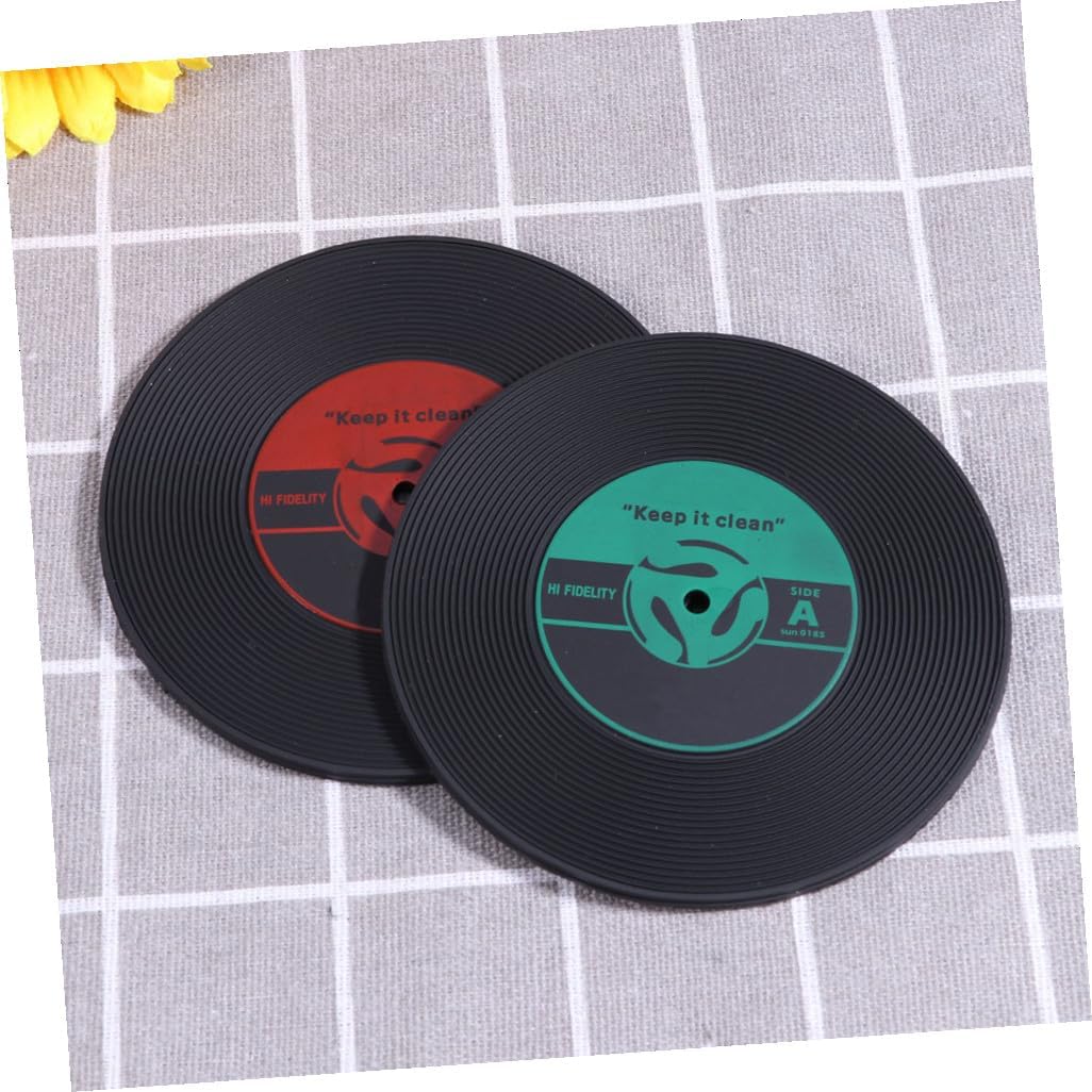 10pcs Colorful Vinyl Record Coasters Retro Music Themed Drink Cup Mats for Protecting Surfaces from Hot and Cold Beverages Sealed Design for Bar and Random Color image 4