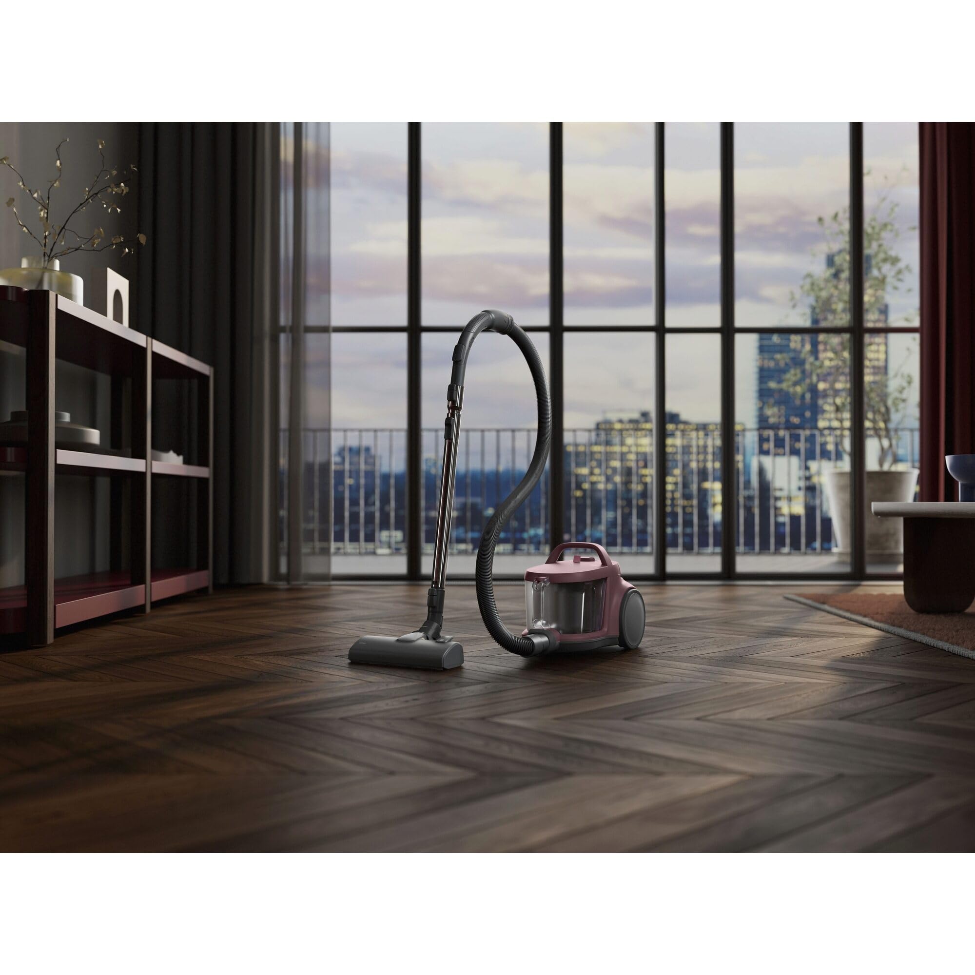 AEG CLEAN 5000 Staubsauger Beutellos, Bodenstaubsauger für alle Bodenbeläge, Zubehör, 1000 Watt, 9m Aktionsradius, 2l Staubbehälter, 60% Recyclingmaterial, Waschbarer HEPA-Filter, Dunkelrot, AL51C1DRF
