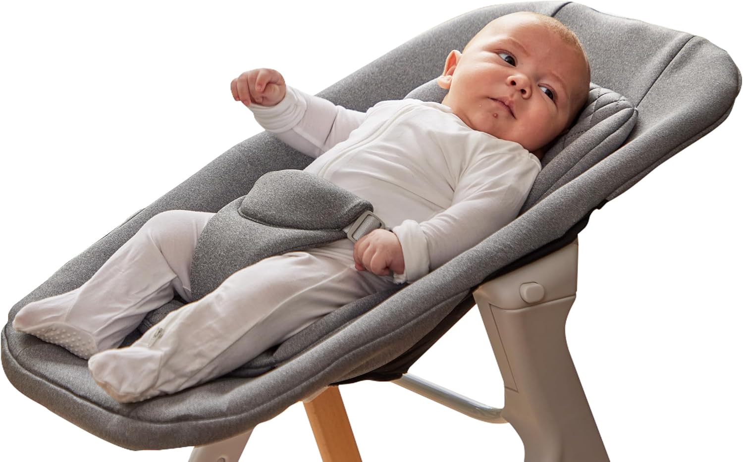 Baby Elegance Mash Newborn Seat Add-on | Secure, Cushioned Newborn Highchair from Birth with Ergonomic Design | Lightweight, Portable & Easy-to-Clean Seat | White – Mash High Chair Sold Separately