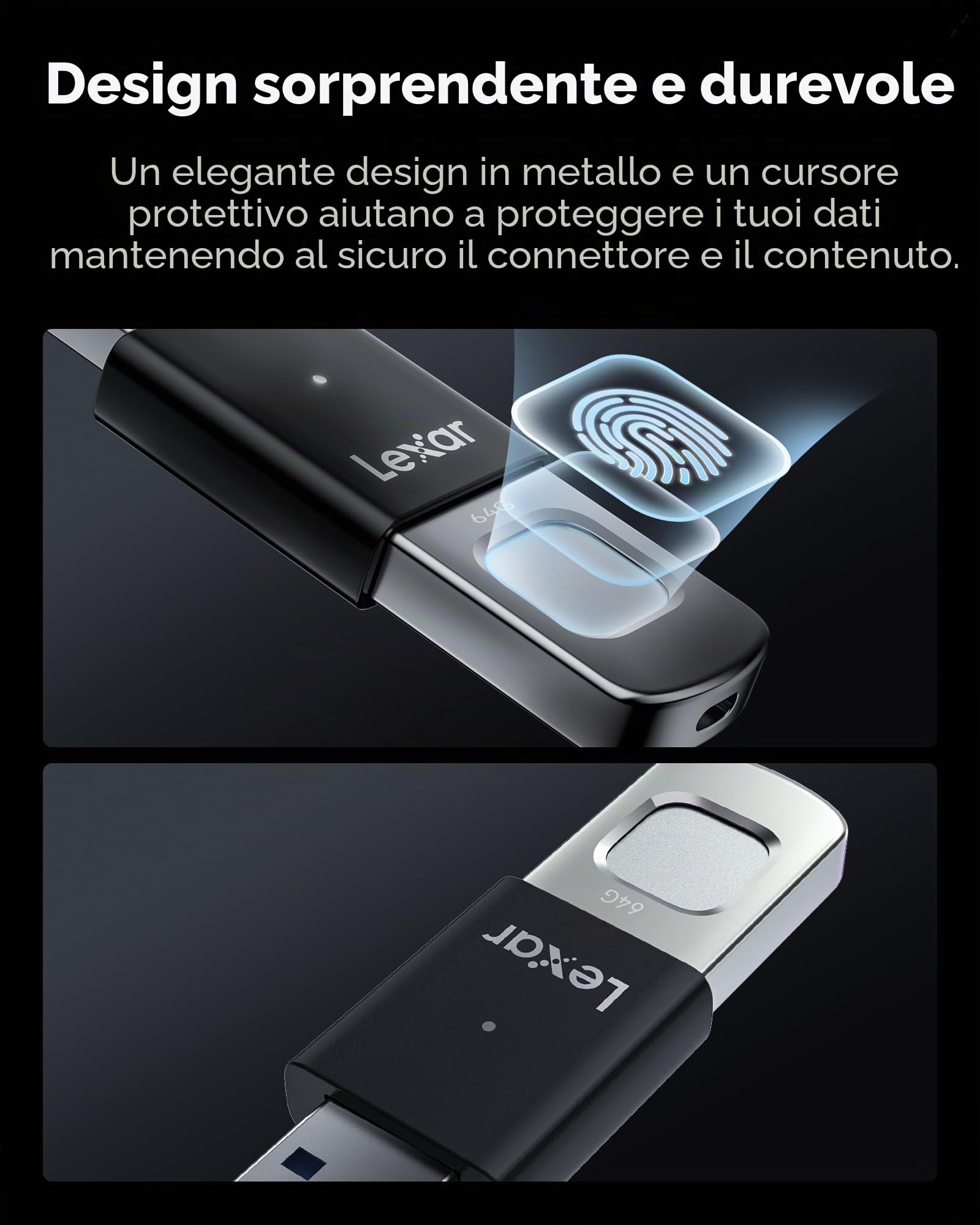 Lexar Chiave USB F35 Pro Fingerprint 64GB