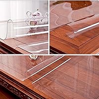 Vista 6 de 28x28 inch Heavy Duty Clear Table Cover, Rectangle Vinyl Plastic Tablecloth, Transparent Table Cover Protector, Waterproof Wipeable Clear