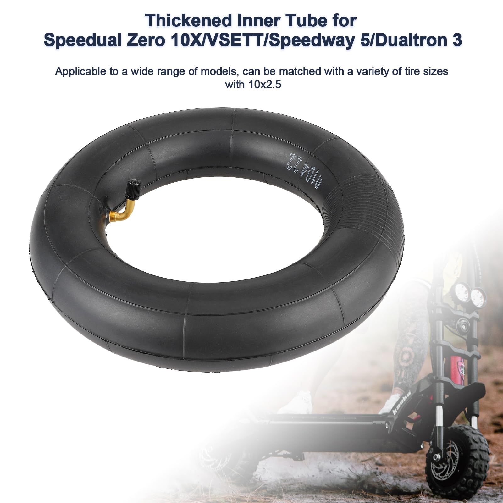TREFAN 10x2,5 Camera d'Aria Ispessita per KuKirin G3,G3 PRO,G2,G2 Pro,G2 Master,G2 Max, Speedual Zero 10X/VSETT/Speedway 5/Dualtron 3 Monopattino Elettrico, Pneumatico di Ricambio Resistente all'Usura