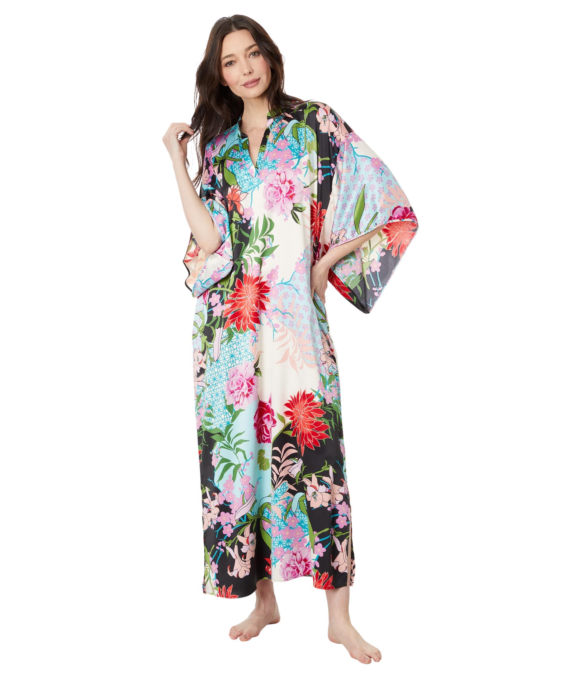 N NatoriN Natori Women's Butterfly Caftan Length 52"