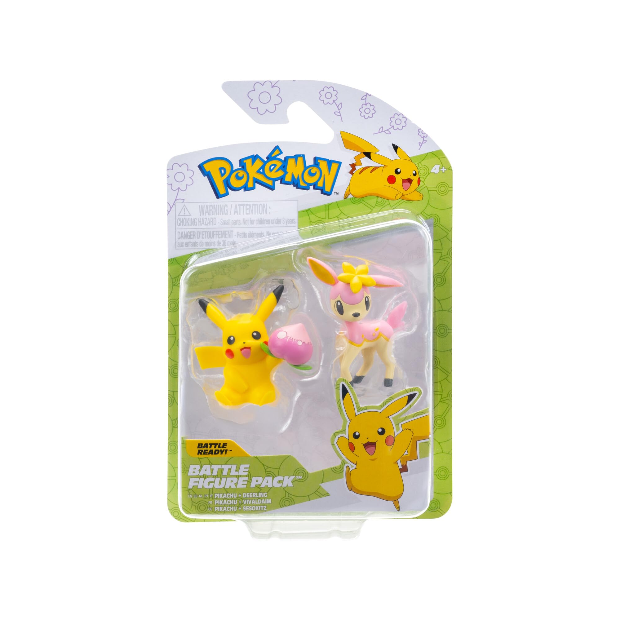 Pokemon Spring Easter 2025 Battle Figure Action Ready Collection You Choose 2 Pack (Pikachu and Deerling Spring Form)
