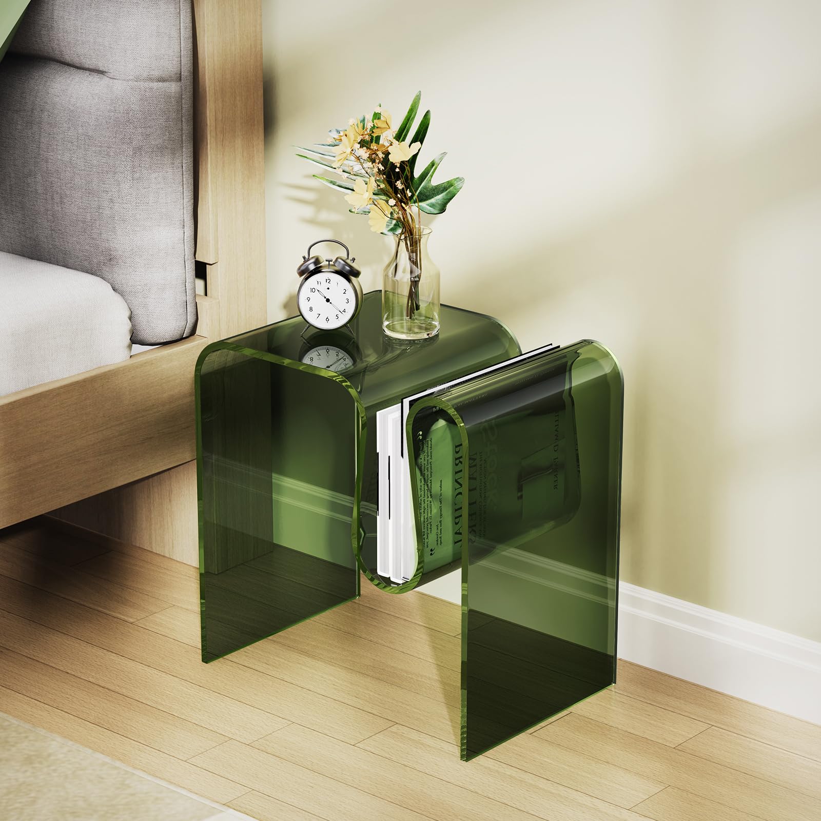 Table d'appoint en Acrylique, 45 x 30 x 45 cm, Vert