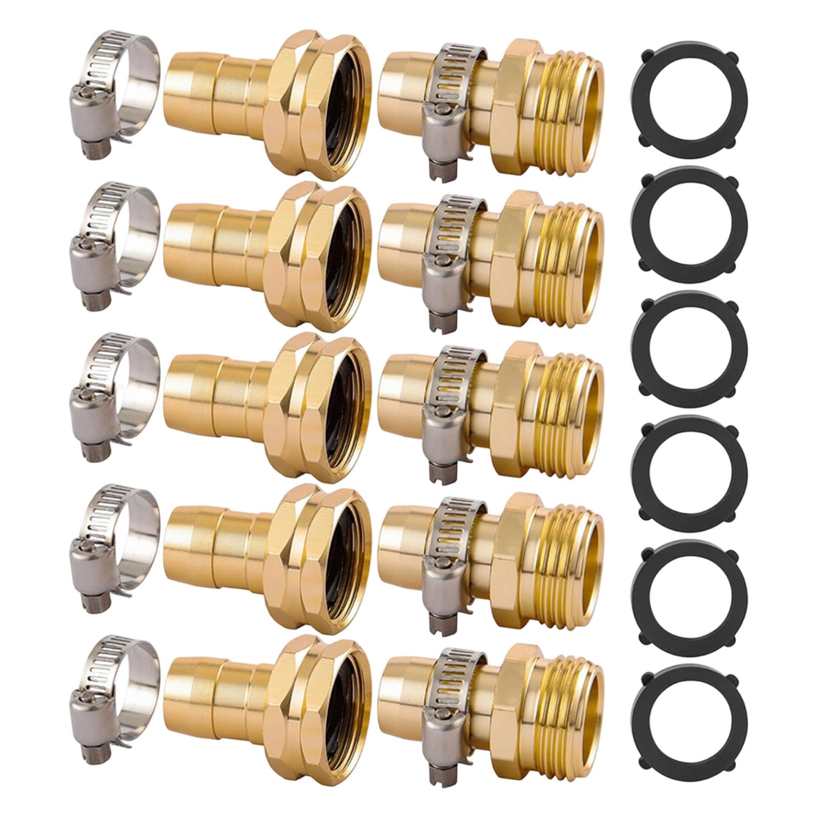 Ensemble de connecteurs de réparation de tuyau en métal pour réparation d ' arrosage de jardin, extrémités mâles femelles filetées, de tuyau de 3/4 pouces 5/8, connecteur de jardin, coupleur de