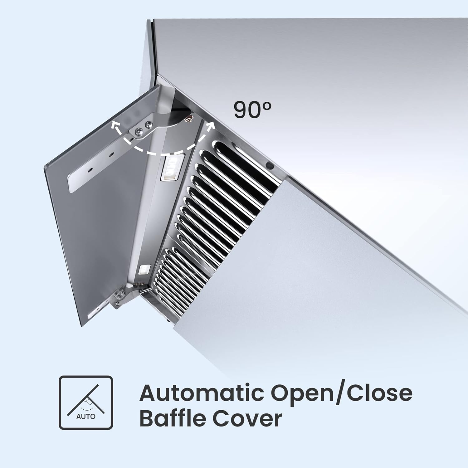FOTILE JQG7501.G Range Hood with 90 degree automatic open baffle cover