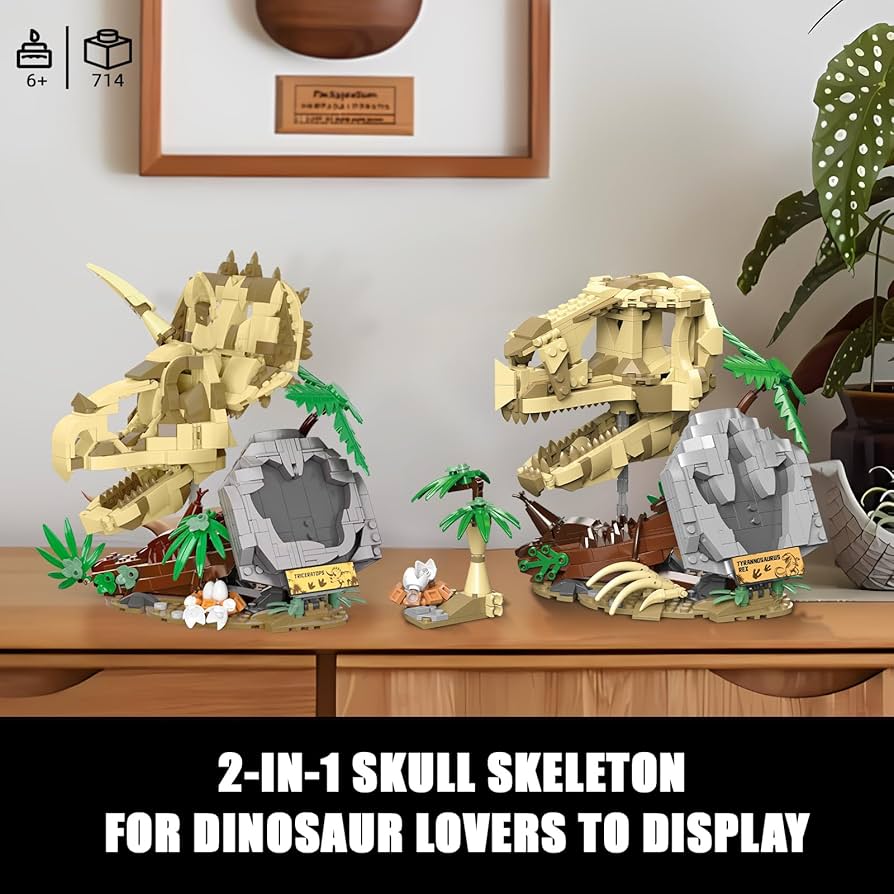 ３個で！トリニティー スカル TRINITY SKULL Amazon.com: 2 in 1 Dinosaur Skull Fossils Building Set: T