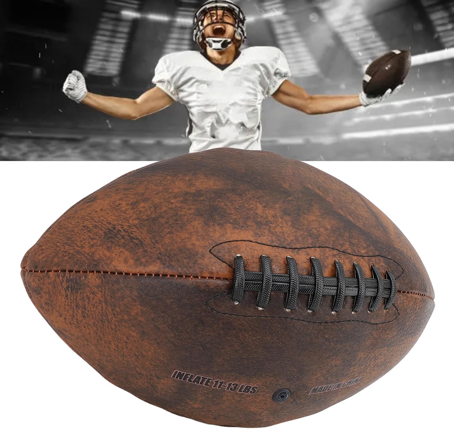 EVTSCAN 9 Inch Rugby Ball, Sturdy PU Construction, Excellent Grip and Bounce, Lightweight, Soft, for Kids, Teens, and Adults, Training and Game Use