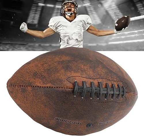 Miniatura 6 de Fútbol de entrenamiento tamaño 9 PU agarre cómodo diseño vintage pelota deportiva con elasticidad mejorada, balones de fútbol de cuero compuesto