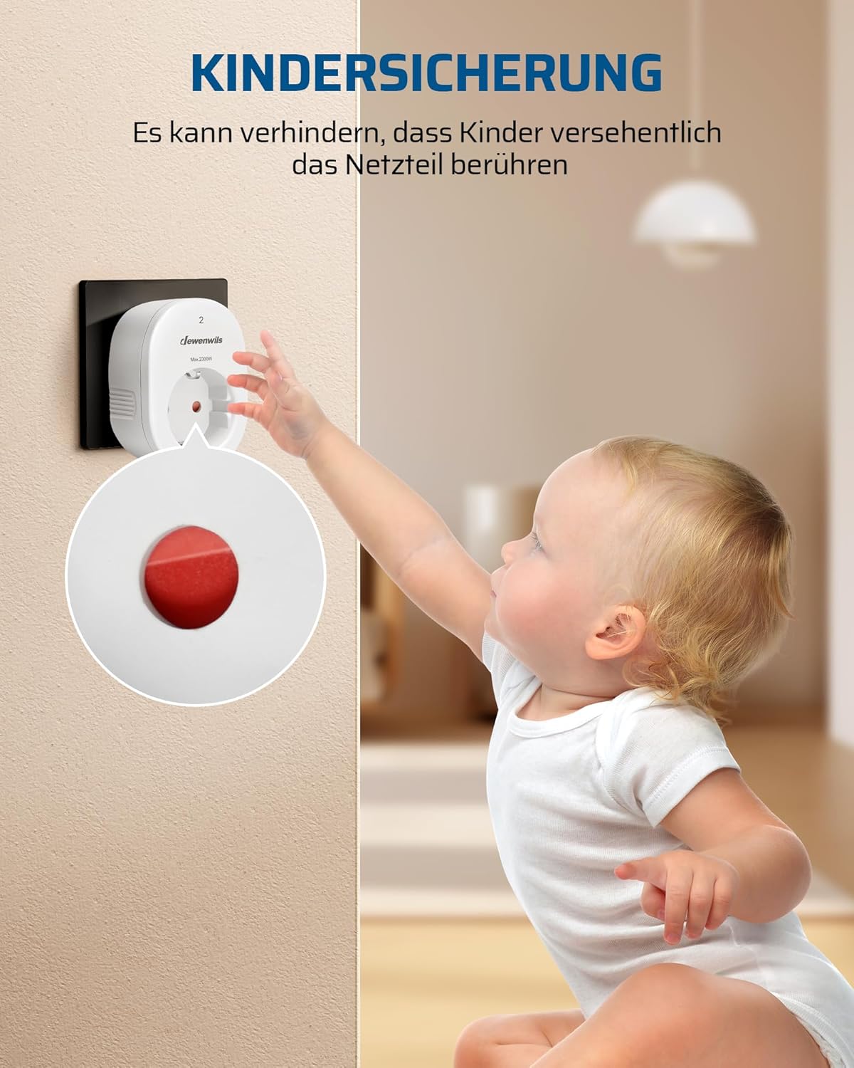 DEWENWILS Wireless Remote Control Outlet pairing with remote, showing up to four outlets can be controlled