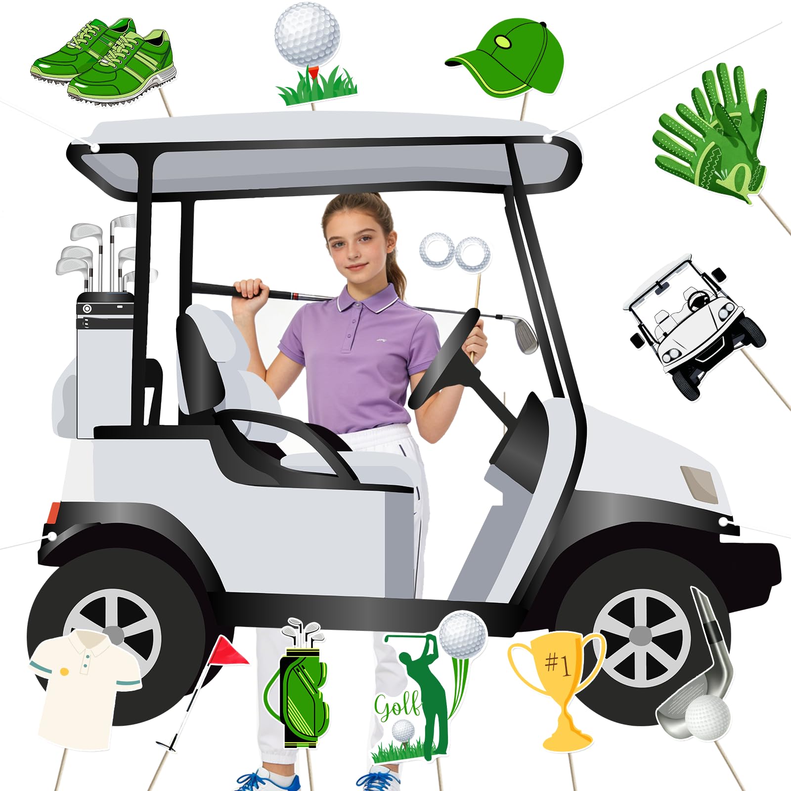 Golf Party Decorations Golf Backdrop: Golf Theme Photo Booth Props Backdrop for Kids Adults Golfer Party Decor