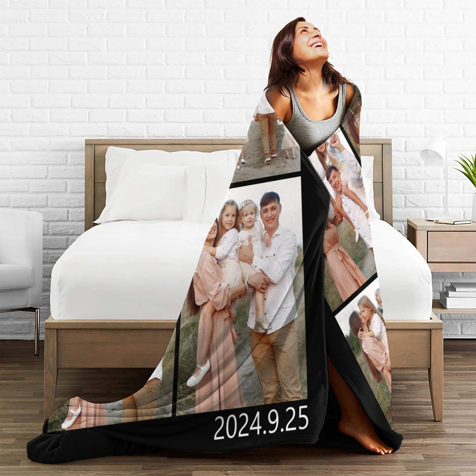 Personalisierte Decke mit Foto- und Textdruck,Decke personalisiert babydecke, kuscheldecke personalisiert für Freundin, Freund,Ehemann, HD-Druck Foto-Decke fotodecke selbst gestalten