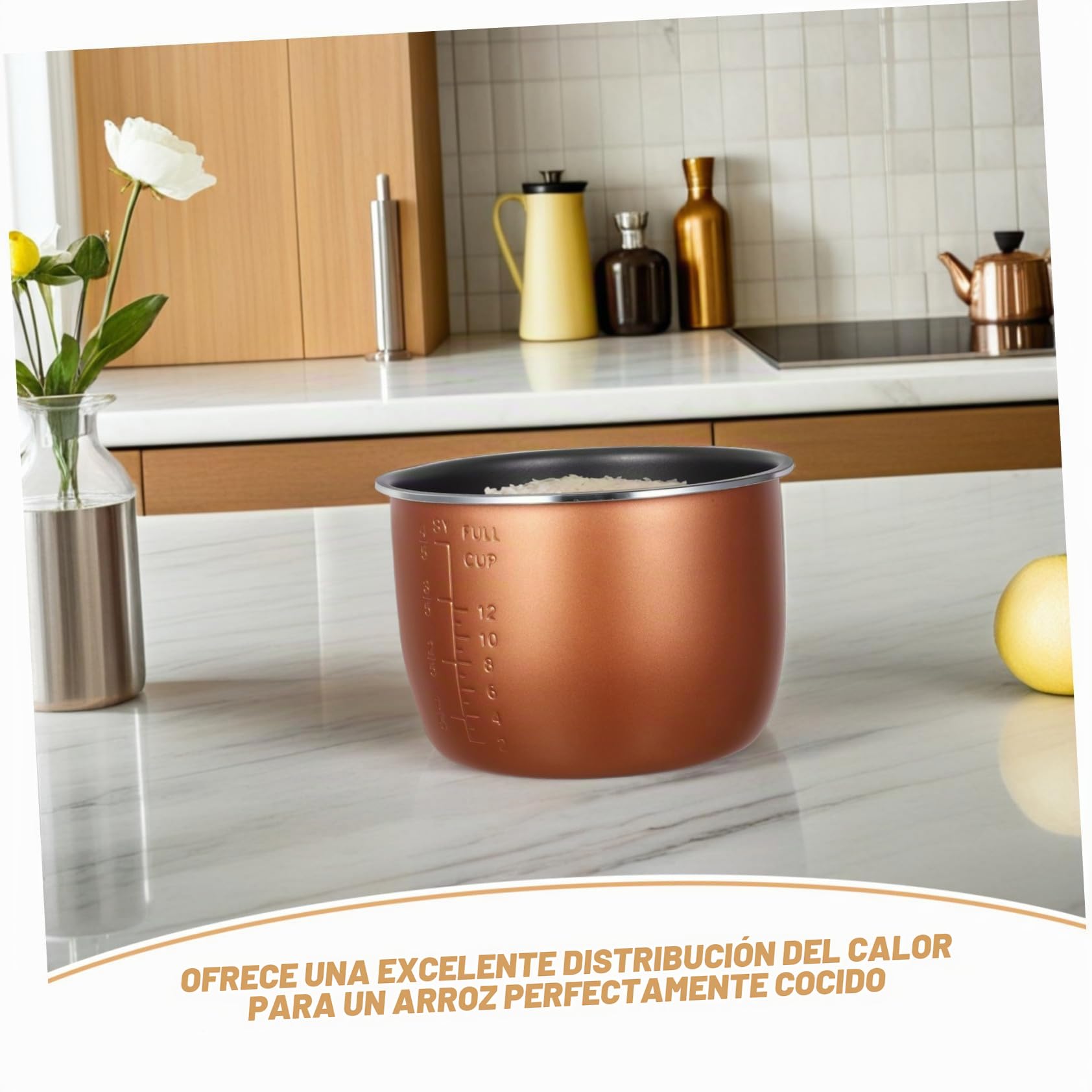 Recipiente de Aluminio para Olla Arrocera de 6l, Repuesto Fácil de Limpiar, Alta Eficiencia Térmica para Arrocera Japonesa y Cocina Doméstica