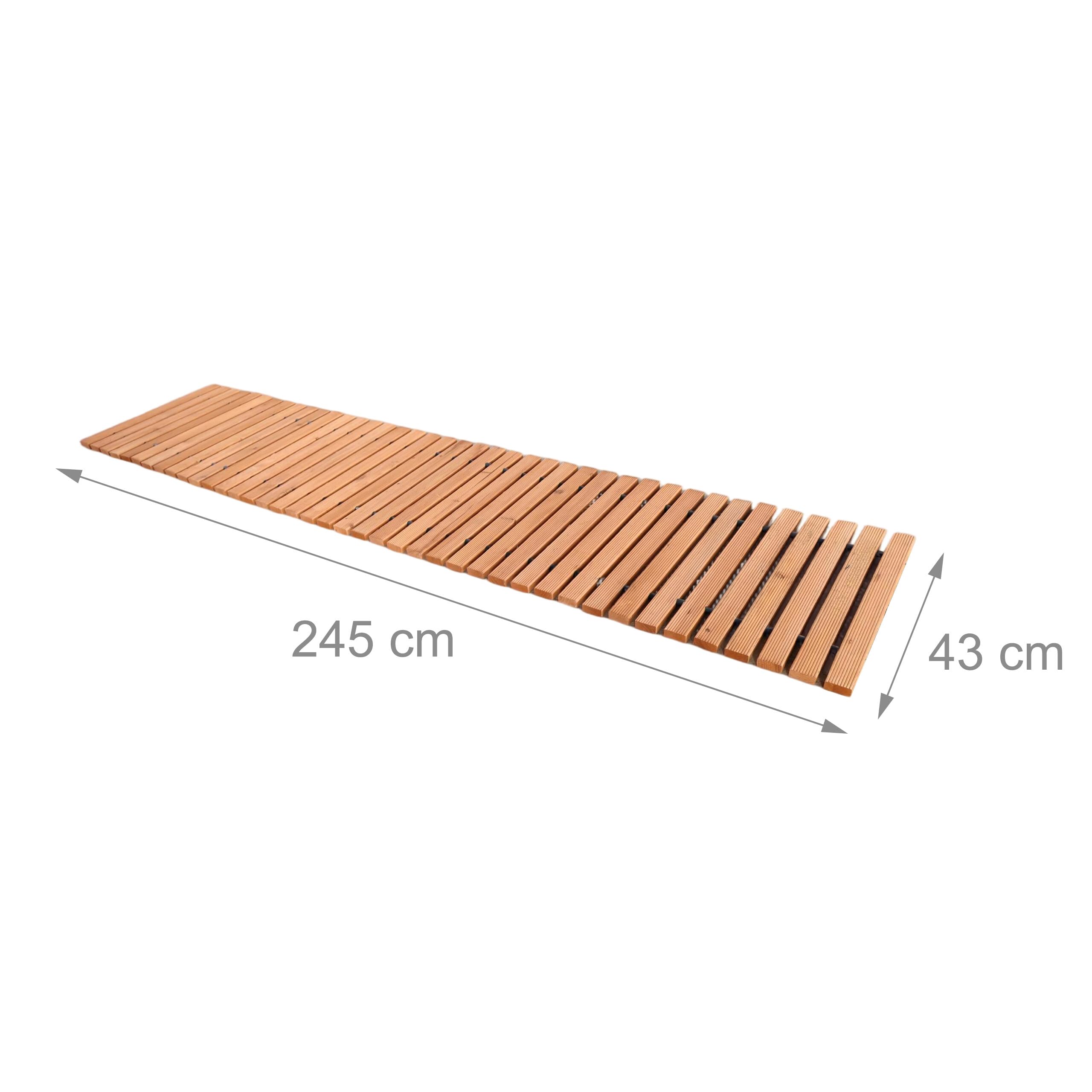 Relaxdays Passerella in Legno Arrotolabile, Sentiero per Prato, Piscina e Spiaggia, Antiscivolo, 2x245x55 cm, Naturale