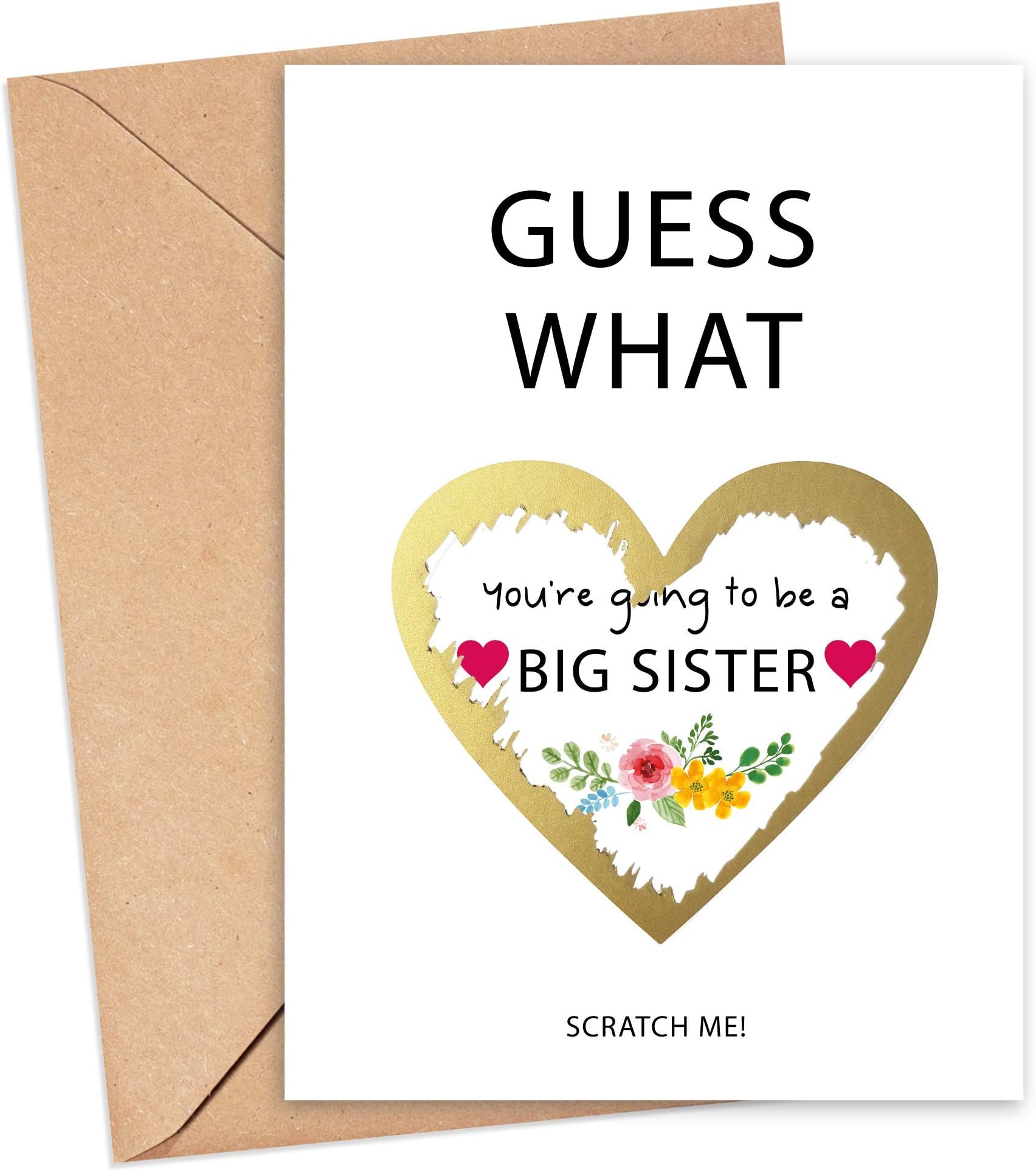 Pregnancy announcement card for daughter BIG SISTER CARD scratch reveal new mum to be new baby we are pregnant PA11